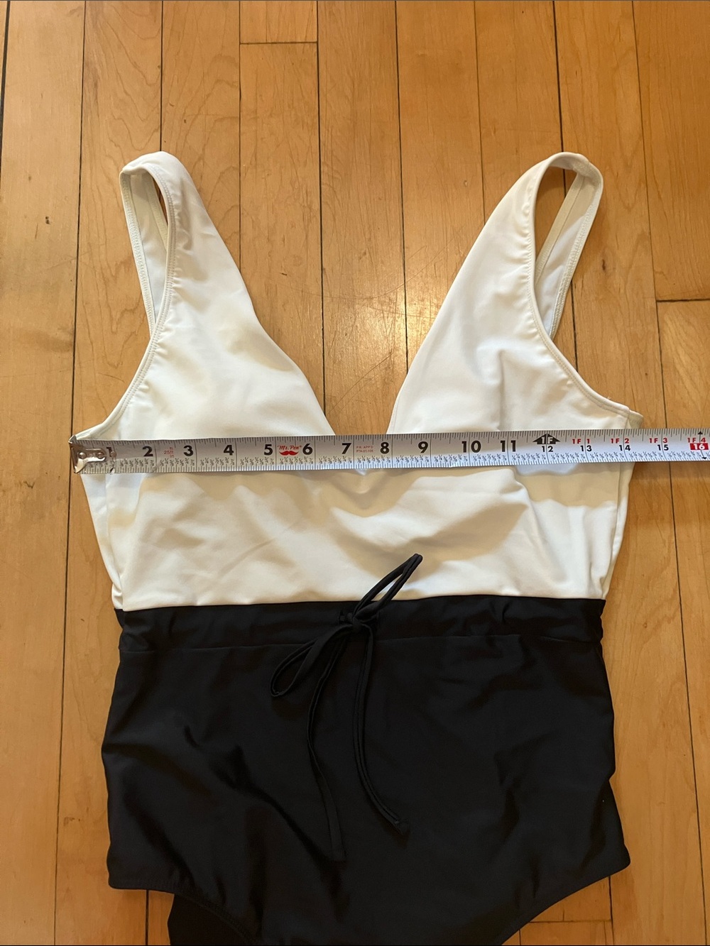 Summersalt Backflip Two Tone Black and White One Piece Tie Waist Swimsuit Size 8 - Picture 9 of 11